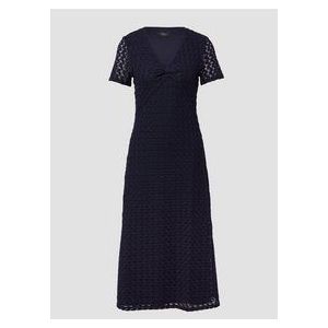 s.Oliver - Midi-jurk - Gebreide Jersey - V-hals - Korte Mouwen