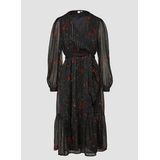 QS - Jurk - Olijfgroen - Donkerrood - Zwart - Zilver - Blousejurken