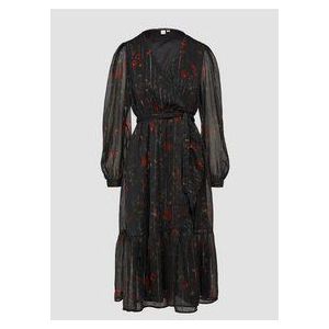 QS - Jurk - Olijfgroen - Donkerrood - Zwart - Zilver - Blousejurken