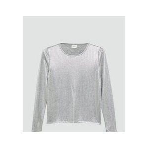 T-shirt - Zilver - Metallic - Lange Mouwen - Voor Tieners