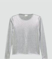 T-shirt - Zilver - Metallic - Lange Mouwen - Voor Tieners
