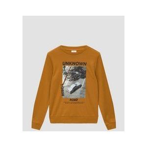 Encolure Côtelée - T-shirt - Imprimé - Katoen - Lange Mouwen