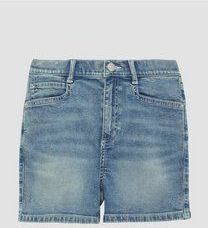 s.Oliver - Suri - Jeansshort - Blauw - Slim Fit, High Rise, Stretchkatoen, 5-Pocket Design