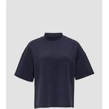 s.Oliver - Shirt - Marine - Halve Mouw - Opstaande Kraag - Effen