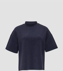 s.Oliver - Shirt - Marine - Halve Mouw - Opstaande Kraag - Effen