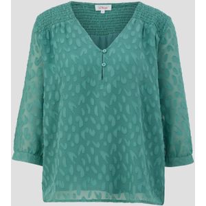 Chiffon blouse met gesmokt detail