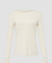 s.Oliver - T-shirt - Beige - Lange Mouwen - Slim Fit