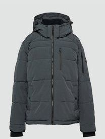 s.Oliver - Gewatteerde Jas - Donkergrijs - Verstelbare Capuchon, Warm Gevoerd