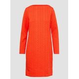 s.Oliver - Jurk - Oranje - Katoen - Boothals, Effen, Lange Mouw, Losse Pasvorm