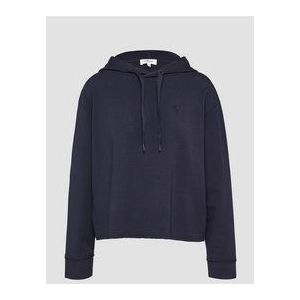 s.Oliver Zachte sweater met capuchon met hart-borduurwerk, Donkerblauw, 36