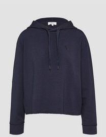 s.Oliver Zachte sweater met capuchon met hart-borduurwerk, Donkerblauw, 36