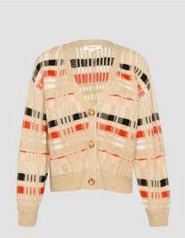 s.Oliver - Gebreid Vest - Beige - V-hals - Lange Mouw