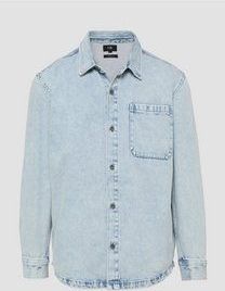 Overhemd - Denim - Effen - Lange Mouw - Regular Fit