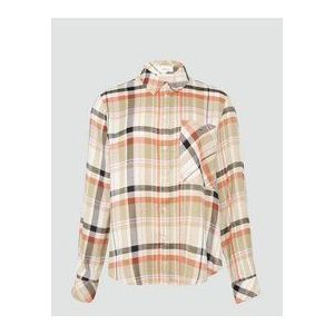 s.Oliver - Blouse - Beige / Crème / Oranje / Zwart - Klassieke Blouse - Lange Mouw