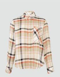 s.Oliver - Blouse - Beige / Crème / Oranje / Zwart - Klassieke Blouse - Lange Mouw