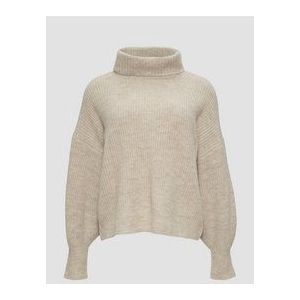 s.Oliver - Trui - Beige - Knitwear - Col - Wijde Pasvorm - Lange Mouw