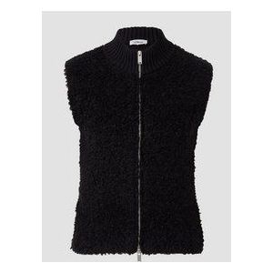 Vest - Bouclé - Alpacawolmix - Met Tweewegrits - Opstaande Kraag