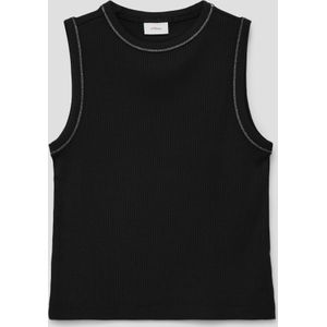 Korte tanktop van stretchviscose