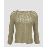 Gebreide Trui - Slim-fit - Katoen - 3/4 Mouwen - Ajourpatroon