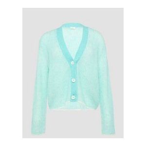 Vest - Tweekleurig - Relaxed-fit - V-hals - Geribde Textuur