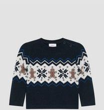 s.Oliver - Trui - Navy - Kerstdesign - Lange Mouw