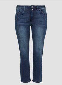 s.Oliver - Jeans - Mid-rise - Geborsteld Denim - Stretchy Curvy Pasvorm