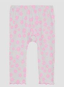 Legging - Bloemenprint - Enkellang - Slim-fit - Rekbare Katoenen Jersey