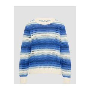 Gebreide Trui - Ajour - Katoenmix - Ronde Hals - Normale Pasvorm