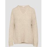 s.Oliver - Trui - Crème - V-hals - Effen - Lange Mouw