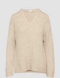 s.Oliver - Trui - Crème - V-hals - Effen - Lange Mouw