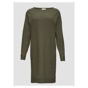 Jerseyjurken - Jurk - Fijn Gebreid - Elegante Boothals - Vrouwelijke Biezen Details