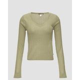 Gebreide Trui - V-Hals - Groen - Viscosemix - Regular Fit