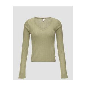 Gebreide Trui - V-Hals - Groen - Viscosemix - Regular Fit