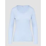 s.Oliver Fijne jersey longsleeve met geribbelde structuur, lichtblauw, 34