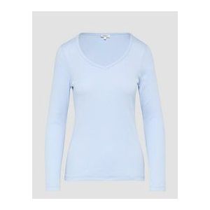 s.Oliver Fijne jersey longsleeve met geribbelde structuur, lichtblauw, 34