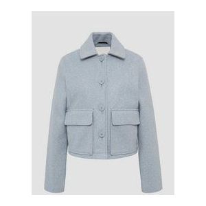 QS Damesjas in wol-look met zakken, ideaal voor tussenseizoen en stad, lichtblauw, XS