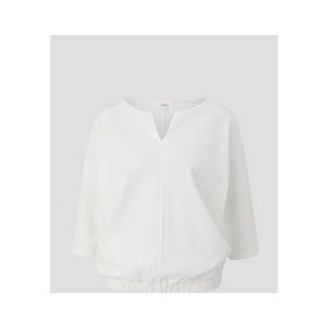 T-shirt - Effen - Jersey - Uitgesneden Hals - Driekwart Mouw