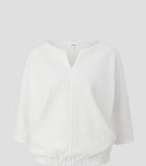 T-shirt - Effen - Jersey - Uitgesneden Hals - Driekwart Mouw