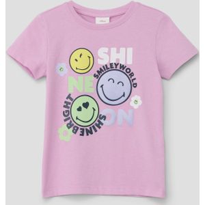 Katoenen shirt met Smiley®-print op de voorkant