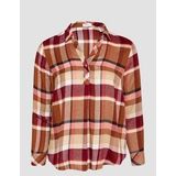 s.Oliver - Geruite Blouse - Vloeiend - Lange Mouwen