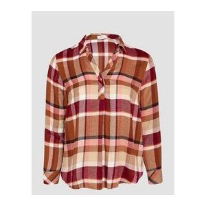 s.Oliver - Geruite Blouse - Vloeiend - Lange Mouwen