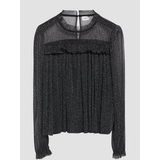 s.Oliver - Blouse - Glinsterend - A-lijn - Semi-transparant