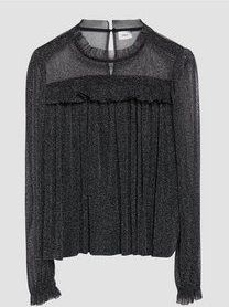 s.Oliver - Blouse - Glinsterend - A-lijn - Semi-transparant