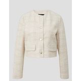 Binnenjas - Katoenmix - Bijgesneden Boucle Blouson - Normale Pasvorm - Ronde Halslijn