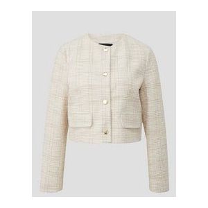 Binnenjas - Katoenmix - Bijgesneden Boucle Blouson - Normale Pasvorm - Ronde Halslijn