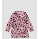 s.Oliver - Jurk - Antraciet/Rosa/Bourgogne - Sweatstof - Bloemenprint