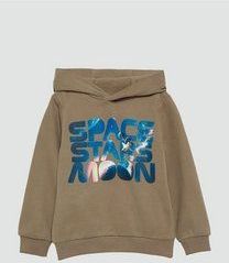 Sweater - Capuchon - Motiefprint - Sweatstof - Normale Pasvorm