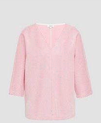 T-shirt - Gestreept - Jersey - 3/4-mouwen - V-hals