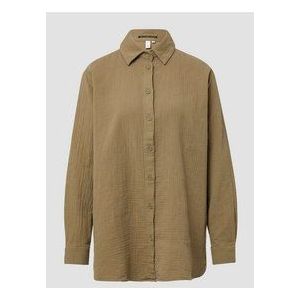 Blouse - Oversize Hemdblouse - Musselin - Lichtgrijs