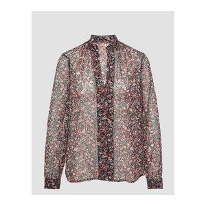 QS - Blouseshirt - Smaragd - Bloemenprint - Lange Mouw